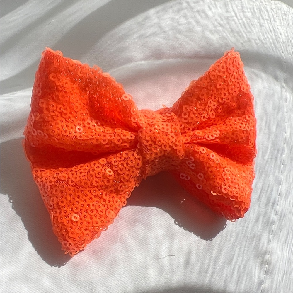 Disney Bright Orange Sequin Hair Bow